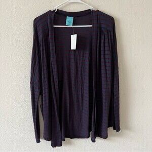 H.I.P. Red Stripes Long Sleeves Cardigan SZ Small